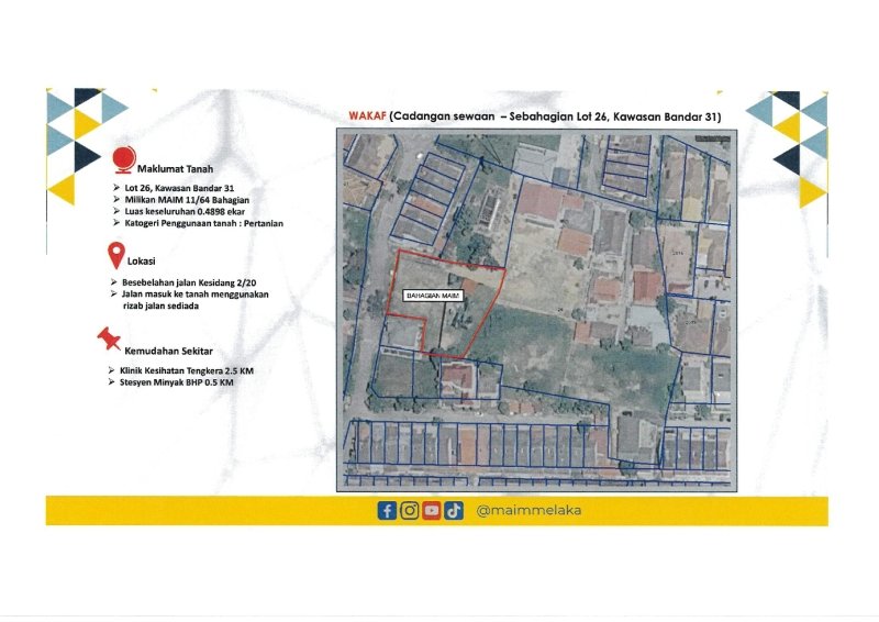 SEBAHAGIAN LOT 26, KAWASAN BANDAR 31, DAERAH MELAKA TENGAH, MELAKA  , MELAKA 75200